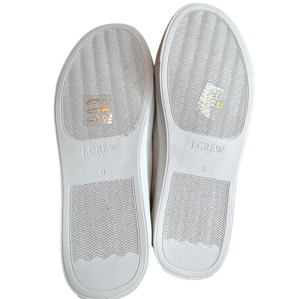 J.‎ Crew White Leather Lace Up Low Top Sneakers Women's Size 6 BC186 - Picture 6 of 6